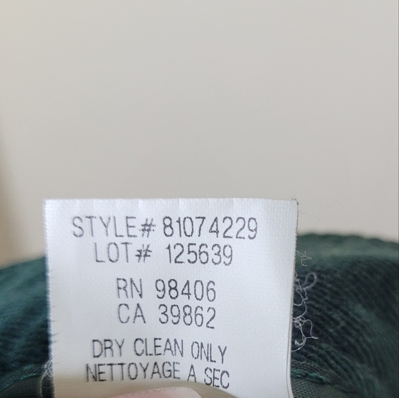 Vintage Y2K Theory Corduroy Pants Low Rise Flare Hunter Green Stretch - Picture 7 of 7